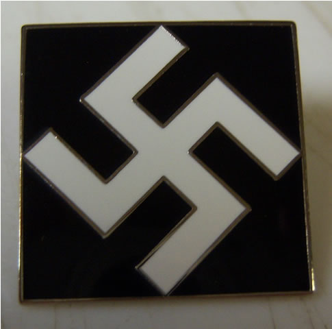 Nazi Black and White Swastika Pin